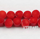 coral beads,5*8mm wafer,red,about 31 strands/kg