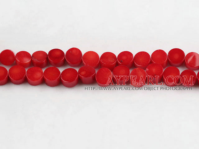coral beads,5*8mm wafer,red,about 31 strands/kg