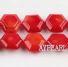 coral beads,5*12*14mm hexagon,red,about 29 strands/kg