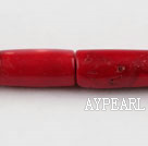 coral beads,14*34mm columniform,red,Grade A,about 3 strands/kg
