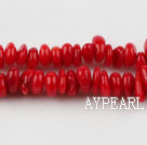 coral beads,3*6mm flat,red,about 15 strands/kg