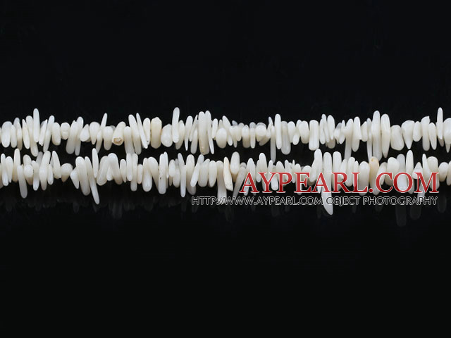 coral beads,2*6mm plantlet,white,about 67 strands/kg