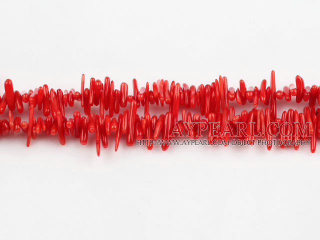 coral beads,2*10mm plantlet,red,about 40 strands/kg