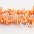 coral beads,3*10mm plantlet,marine orange,about 40 strands/kg