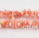 coral beads,3*12mm plantlet,pink,about 31 strands/kg