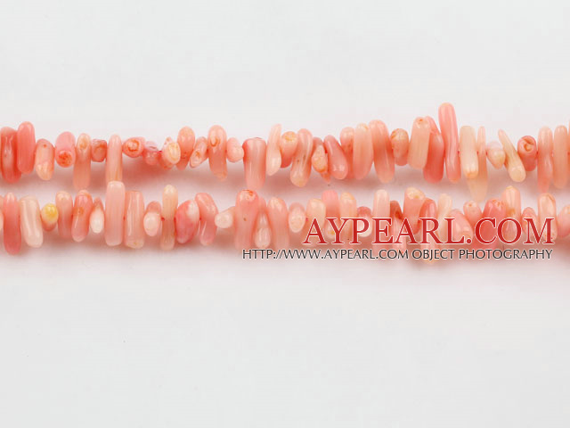 coral beads,3*12mm plantlet,pink,about 31 strands/kg