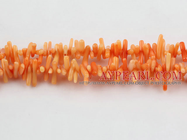 coral beads,3*12mm plantlet,orange,about 30 strands/kg