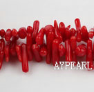 coral beads,4*12mm plantlet,red,about 28 strands/kg