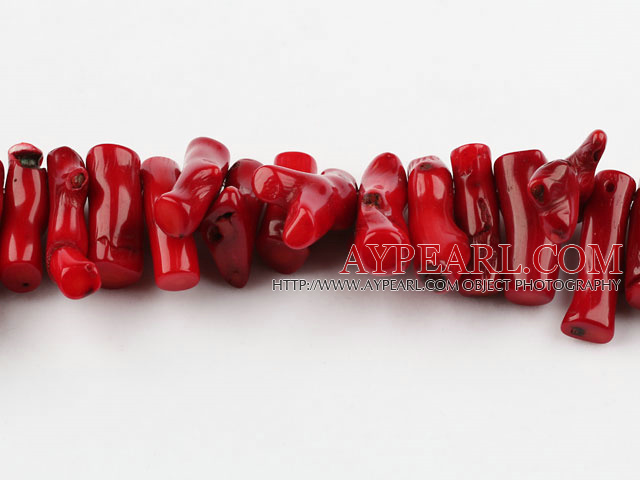 coral beads,10*30mm branch,red,about 2 strands/kg