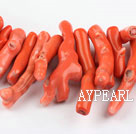 coral beads,10*60mm branch,orange,about 2 strands/kg