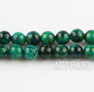 Chrysocolla beads, Green, 6mm round, Sold per 15.4-inch strand