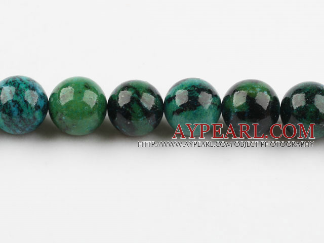 Chrysocolla beads, Green, 18mm round, Sold per 15.7-inch strand