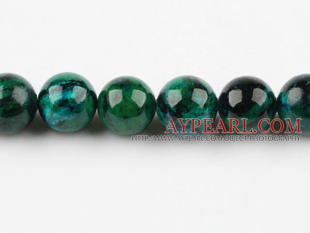 Chrysocolla beads, Green, 20mm round, Sold per 15.4-inch strand