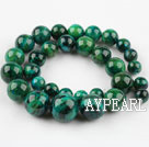 Chrysocolla beads, Green, 10-20mm round, tower shape, Sold per 15.7-inch strand