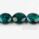 Chrysocolla beads, Green, 7*15mm, flat round, Sold per 15.4-inch strand