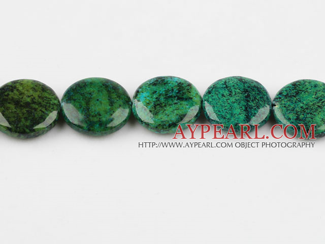 Chrysocolla beads, Green, 7*23mm round, Sold per 15.7-inch strand