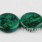 Chrysocolla beads, Green, 8*35mm, flat round, Sold per 15-inch strand