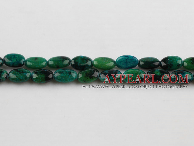 Chrysocolla beads, Green, 5*8*12mm egg shape, Sold per 15.7-inch strand