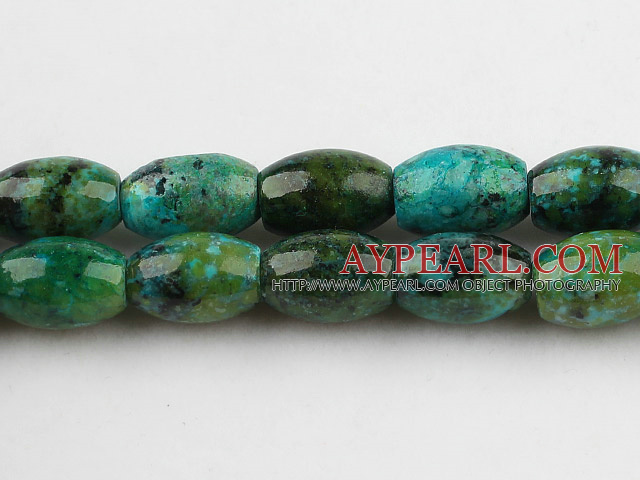 Chrysocolla beads, Green, 
8*12mm, drum shape, Sold per 15.4-inch strand