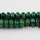 Chrysocolla beads, Green, 5*10mm, abacus shape, Sold per 15.7-inch strand