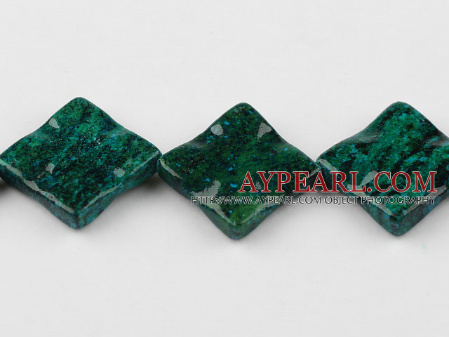 Chrysocolla beads, Green, 8*42mm opposite angles, Sold per 14.57-inch strand