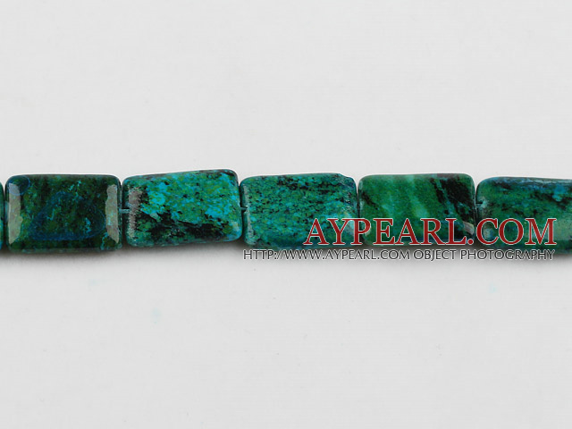 Chrysocolla beads, Green, 5*15*20mm rectangle, Sold per 15-inch strand