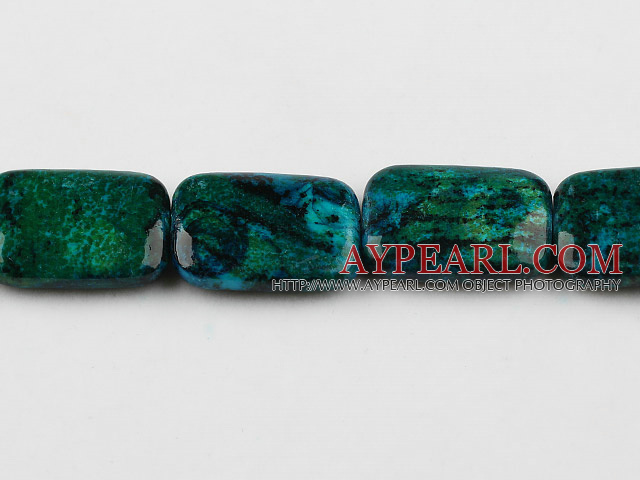 Chrysocolla beads, Green, 8*22*30mm rectangle, Sold per 15.7-inch strand