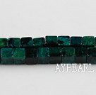 Chrysocolla beads, Green, 7*7mm square, Sold per 15.7-inch strand