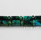 Chrysocolla beads, Green, 6*8mm cylinder abacus shape, Sold per 15.7-inch strand