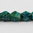 Chrysocolla beads, Green, 
10*15mm octagonal, Sold per 15.7-inch strand