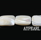 Shell Beads, White, 5*15*20mm rectangle, lip shell, Sold per 15.7-inch strand