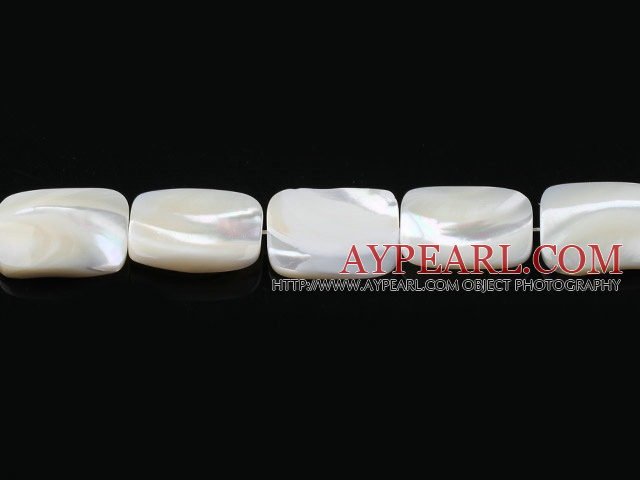 Shell Beads, White, 5*15*20mm rectangle, lip shell, Sold per 15.7-inch strand