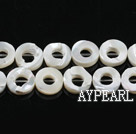 Shell Beads, White, 10*10mm hollow out ring, lip shell, Sold per 15.7-inch strand