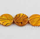 shell beads, spray painted ,3*20mm,yellow,,sold per 15.75-inch strand