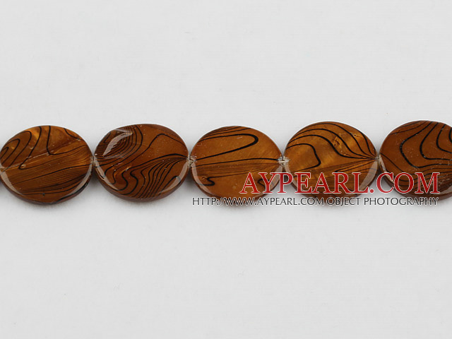 shell beads, spray painted ,3*20mm,brown,,sold per 15.75-inch strand