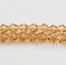 Lampwork Glass Crystal Beads, Amber Color, 4mm spinous, Sold per 18.5-inch strand