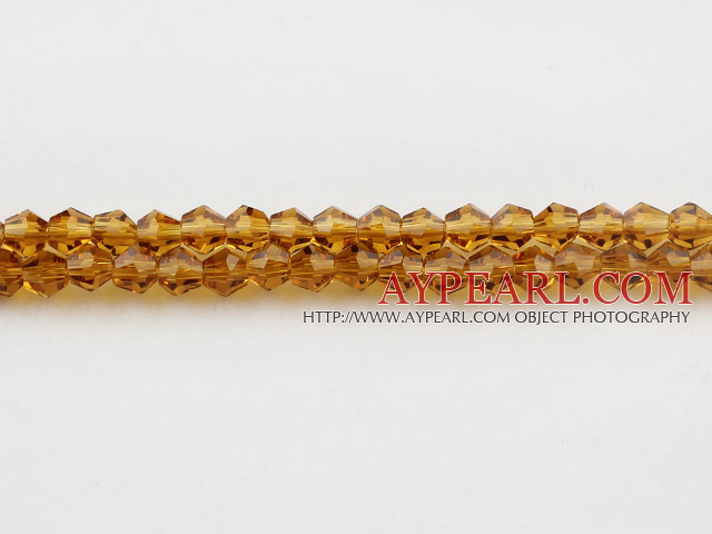 Lampwork Glass Crystal Beads, Gold Champagne Color, 4mm spinous, Sold per 18.9-inch strand