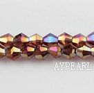 Lampwork Glass Crystal Beads, Purple, 4mm plating-color spinous, Sold per 17.72-inch strand