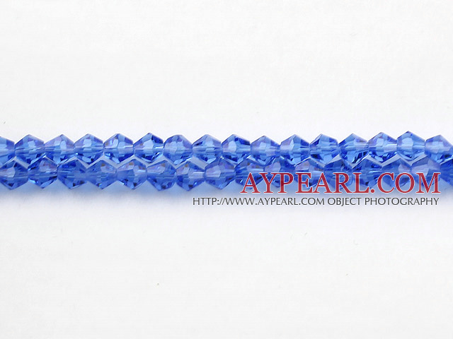 Lampwork Glass Crystal Beads, Blue, 4mm spinous, Sold per 18.9-inch strand