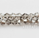 Lampwork Glass Crystal Beads, Gray, 4mm transparant spinous, Sold per 18.9-inch strand