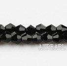 Lampwork Glass Crystal Beads, Black, 4mm spinous, Sold per 19.29-inch strand