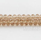 Lampwork Glass Crystal Beads, Silver Champagne Color, 6mm platode, Sold per 17.3-inch strand