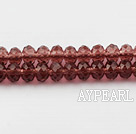 Lampwork Glass Crystal Beads, Reddish Violet, 6mm platode, Sold per 16.9-inch strand