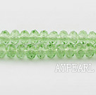 Lampwork Glass Crystal Beads, Fruit Green, 6mm colorful, flat, Sold per 16.5-inch strand