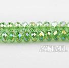 Lampwork Glass Crystal Beads, Fruit Green, 6mm plating color, Sold per 17.72-inch strand