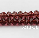 Lampwork Glass Crystal Beads, Reddish Violet, 8mm faceted platode, Sold per 16.54-inch strand