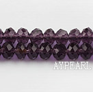Lampwork Glass Crystal Beads, Violet Color, 8mm faceted platode, Sold per 16.14-inch strand