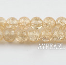 Lampwork Glass Crystal Beads, Champagne Color, 8mm round frizzling shape, Sold per 31.5-inch strand