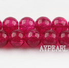 Lampwork Glass Crystal Beads, Purple Red, 10mm round frizzling shape, Sold per 31.5-inch strand