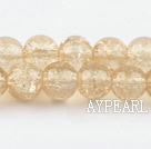 Lampwork Glass Crystal Beads, Champagne Color, 10mm round frizzling shape, Sold per 31.5-inch strand